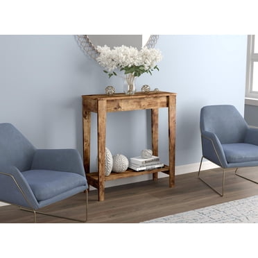 Safdie & Co. Table Console 31L Bois Brun Récupéré 1 Étagère