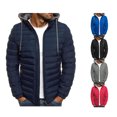 thumbnail image 4 of ITFABS Men Winter Down Jacket, Solid Color Hooded Long Sleeve Zip-Up Outer, 4 of 4