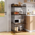thumbnail image 1 of AKDSteel 4-Tier Bakers Rack, Heavy Duty Freestanding Storage Shelf With Microwave Stand And Protective Barrier, 1 of 6