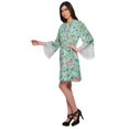 thumbnail image 2 of Moomaya Printed Short Robes For Women Cotton Robes For Women With Lace Trim, 2 of 6