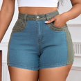 thumbnail image 4 of Styesk Shorts pour Femmes Mode Femmes Extensible Mode Patchwork Lavé Shorts en Denim Rehausseur de Hanches, 4 of 6