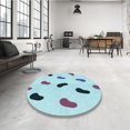 thumbnail image 4 of Ahgly Company Tapis d'Intérieur Rectangulaire Transitionnel Bleu Koi Bleu Lavable à la Machine, 3 Pieds x 5 Pieds, 4 of 7