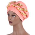 thumbnail image 2 of Bonnet Africain Tressé Turban avec Sequins Cheveux Longs Bandeau de Sommeil pour Femme, 2 of 2