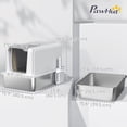 thumbnail image 3 of PawHut Stainless Steel Cat Litter Box w/ Removable Lid & Scoop, White, 3 of 10