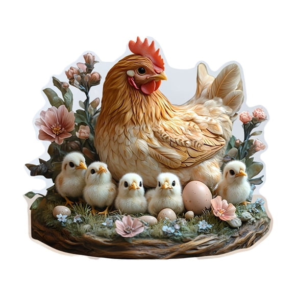 Mothers Day Gifts,Mothers Day Hen Protects Chick 2D Acrylic - Home Decor Wall Ornament