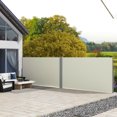 thumbnail image 2 of Outsunny Double Retractable Side Awning 236" x 63" Patio Screen Cream White, 2 of 10
