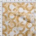 thumbnail image 4 of oneOone Velvet Mustard Yellow Fabric Geometrical Craft Projects Decor Fabric Printed By The Yard 58 Inch Wide, 4 of 4