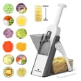 thumbnail image 1 of ONCE FOR ALL Mandoline Food Slicer, Stainless Steel Adjustable Vegetable Slicer Chopper, Multifunctional Onion Potato Garlic Cucumber Cutter for Kitchen, Gray, 1 of 9