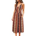 thumbnail image 2 of RKSTN Robes Sexy pour Femmes Col en V Sans Manches Robes Imprimées Ajourées Maxi Robe, 2 of 5