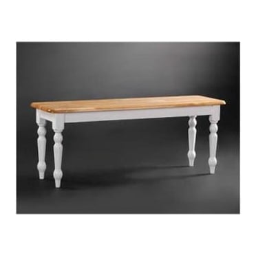Boraam 36369 Farmhouse Dining Bench - White And Natural Finish