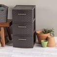 thumbnail image 2 of Sterilite 3 Drawer Espresso Weave Tower, 2 of 8