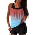 thumbnail image 1 of FAVIPT Womens Two Piece Swimwear Printed Tummy Control Bathing Suits Modest Athletic Tank Top with Boyshorts Watermelon Red,M, 1 of 5