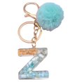 thumbnail image 2 of Letter Pendant Plush Ball Key Chain Resin Sequin Buckle Keyring Holder Charm Decoration, 2 of 8