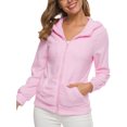thumbnail image 3 of Innerwin Cardigans à Manches Longues pour Femmes Sweat à Capuche Automne Fermeture Éclair avant Rose 2TG, 3 of 8