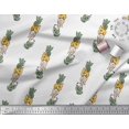 thumbnail image 2 of Soimoi Moss Georgette Fabric Leaves & Floral Block Printed Fabric 1 Yard 42 Inch Wide, 2 of 4