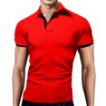 thumbnail image 1 of Ketyyh-chn99 Polos à Manches Longues pour Hommes Mode 2024 Hauts à Manches Courtes Décontractés Amples Blouses T-Shirts Rouge,5TG, 1 of 5
