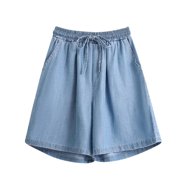 XZNGL Shorts de Mode pour Femmes Shorts pour Femmes Unis Décontractés Amples avec Poches Shorts en Denim