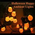 thumbnail image 2 of Battery Powered Halloween Led String Lights With 10 Orange Pumpkin Design For Indoor Outdoor Decor 1.5 Meters yellow, 2 of 9