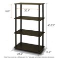 thumbnail image 1 of Furinno 99557EX/BK Turn-N-Tube 4-Tier Multipurpose Shelf Display Rack, Espresso/Black, 1 of 5