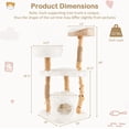thumbnail image 3 of Gymax 49'' Tall Wooden Cat Tree Solid Wood Cat Tower with Jute Scratching Posts, 3 of 10