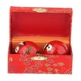 thumbnail image 2 of 2 x Balles de Santé Chinoises avec Boîte de Rangement Portable Entraînement Physique Relaxation Panda Rouge, 2 of 9