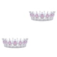 thumbnail image 1 of ZheElen Alloy Durable And Non-deforming Rhinestone For Wedding Or Cosplay Family Wedding Hair Crown Silver + pink 2Set, 1 of 6