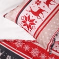 thumbnail image 3 of HITIME 100% Polyester Printed Christmas Duvet Cover Set - Twin Size 3 Piece Lightweight & Breathable Bedding Set, Soft Microfiber Comforter Cover with Zipper Closure, Christmas Stripe, 3 of 8