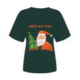 thumbnail image 4 of Haut de Sapin de Noël Femme Décontracté Col Rond Manches Courtes T-shirt Imprimé Sapin de Noël Haut, 4 of 6