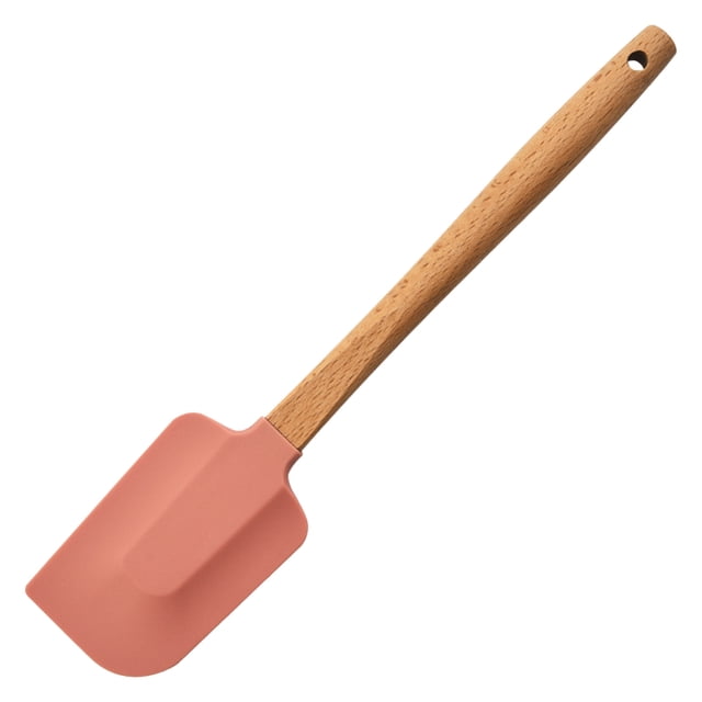 Bakeware Round Wood Handle Silicone Spatula Household Mixing Scraper Kitchen Baking Cake Scraper for Effortless Cooking and Baking