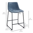 thumbnail image 3 of HOMCOM Tabourets de Bar Ensemble de 2, Tabourets de Comptoir avec Dossier, 3 of 10
