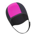 thumbnail image 2 of Cagoule de Plongée Chapeau de Snorkeling Protection de la Tête Oreilles Sports Nautiques Unisexe Femmes Noir et Rouge, 2 of 9