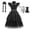 Dress Set, variant on SATKULL Wednesday Dress for Kids Girls, Addams Family Cosplay Outfit Costumes for Hallo-ween Birthday School Party