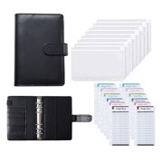 MesaSe PU Leather Notebook Binder  Refillable 6 Ring Binder For A6 Filler Paper  Loose Leaf Personal Planner Binder Cover With Cash Envelopes