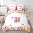 thumbnail image 1 of Erosebridal Letter Initial Bedding Sets Twin Size,Monogrammed Personalized Comforter Sets with Sheets,Flower Decor,Reversible,Breathable,7-Piece, 1 of 1