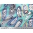 thumbnail image 2 of Soimoi Poly Georgette Tissu Feuilles & Plumes Tissu Imprimé 1 Yard 42 Inch Wide, 2 of 3