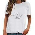thumbnail image 1 of LUOGENLI T-shirts pour Femme pour Femmes Saint-Valentin à Manches Courtes Printemps et Été Tout Imprimé Motif Mode Ample Col Rond Haut T-Shirt 4TG T-shirts pour Femmes T-shirts Graphiques T-shirts Fête de la Saint-Patrick Blanc P, 1 of 4