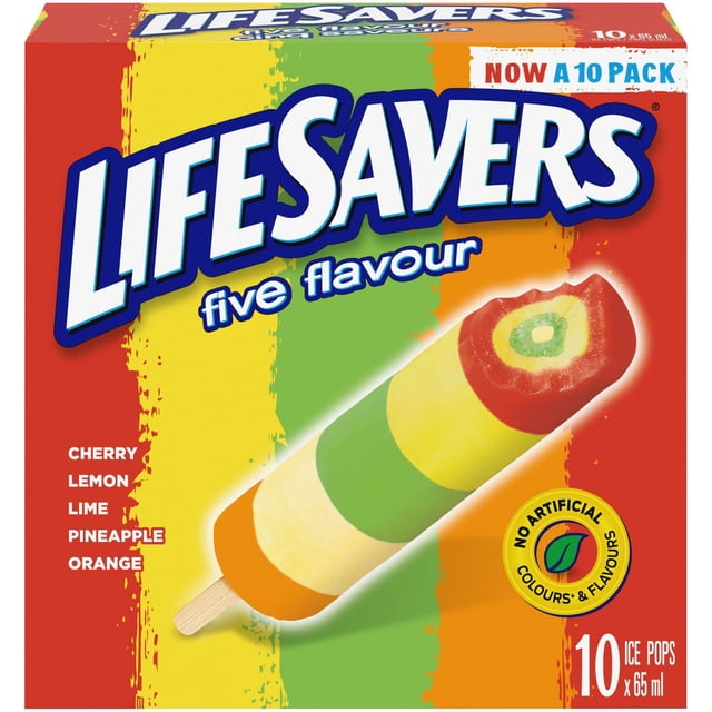 LIFESAVERS Five Flavour Ice Pops, 10 x 65 ml