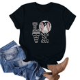 thumbnail image 1 of Aboser T-Shirts Graphiques de Baseball Love pour Femmes 2024 Été Col Rond T-Shirts Baseball Cadeaux de la Fête des Mothers Hauts Amples à Manches Courtes, 1 of 3
