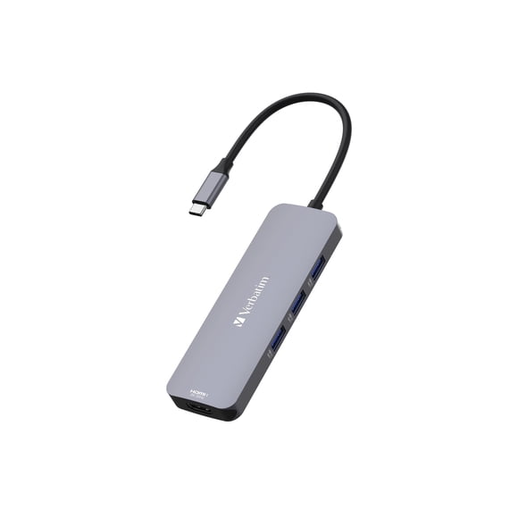 Verbatim CMH 08 - Hub - 1 x HDMI + 1 x USB-C (power delivery) + 3 x USB-A 3.2 Gen 1 - desktop