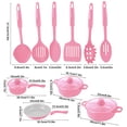 thumbnail image 3 of SIYTUAU Pink Nonstick Cooking Set With Frying Pan Saucepan Stock Pots And Silicone Spatulas Dishwasher Safe Kitchen Essentials For Daily Use Pink, 3 of 6