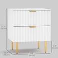 thumbnail image 3 of HOMCOM Nightstand, Bedside Table, Side End Table with 2 Drawers, White, 3 of 10