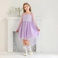 thumbnail image 2 of GDREDA Robes d'Été pour Filles 2025 Robe de Printemps à Manches Longues Robe en Tulle Violette, 3-4 Ans, 2 of 9