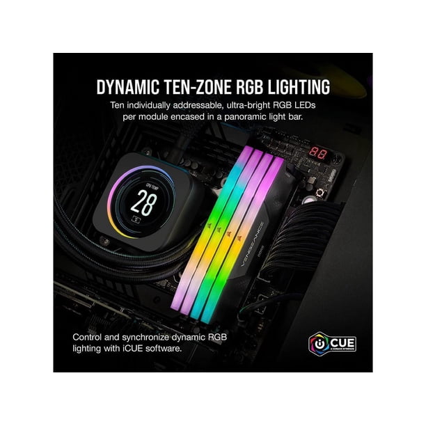 CORSAIR Vengeance RGB 32GB (2 x 16GB) 288-Pin PC RAM DDR5 6000