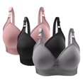 thumbnail image 2 of Bras for Women, 3PC Womans Solid Color Daily Bra Without Steel Ring Gathering Bras, 2 of 3