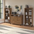thumbnail image 4 of Bush Furniture Somerset Office Storage Credenza with Bookcases in Fresh Walnut, 4 of 6