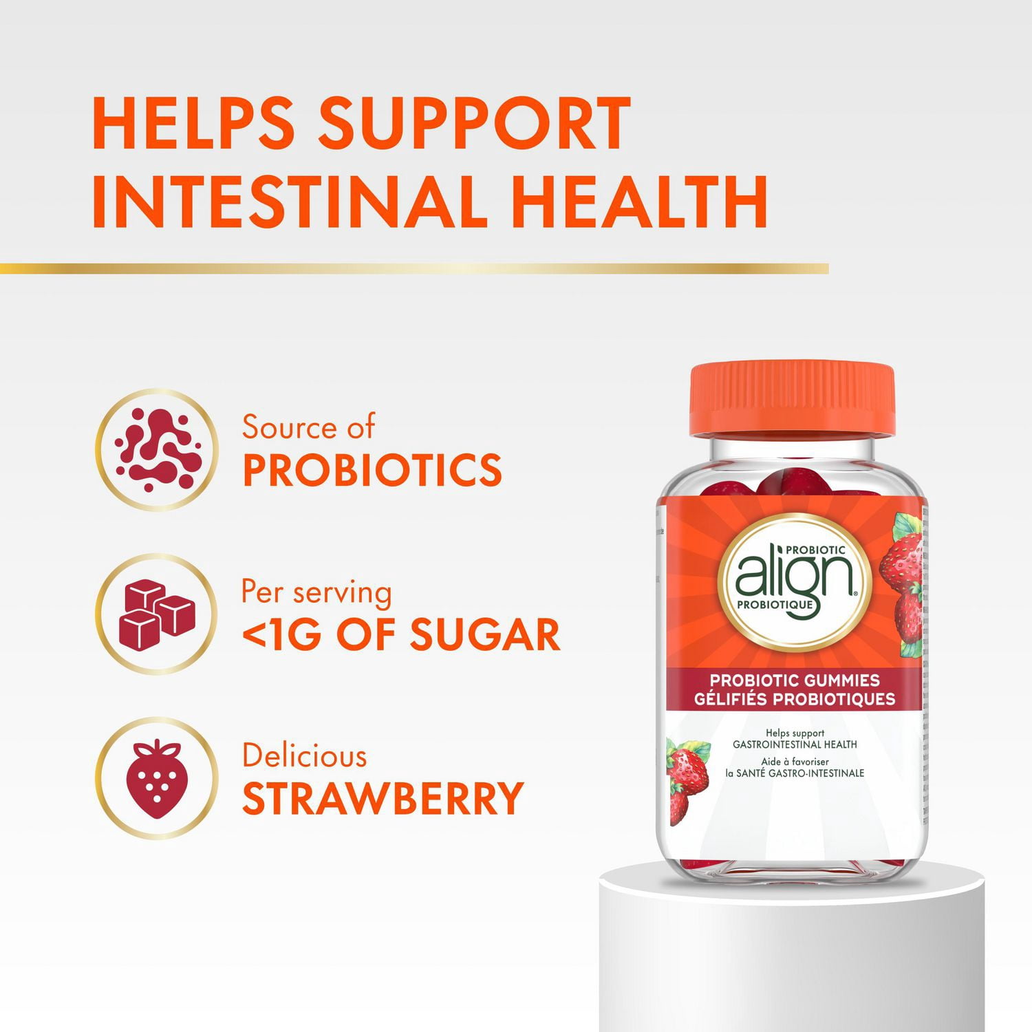 Align Gommes Probiotiques, Saveur de Fraise