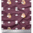thumbnail image 1 of Soimoi Poly Crepe Fabric Sweet Cat Kids Print Sewing Fabric Yard 52 Inch Wide, 1 of 3