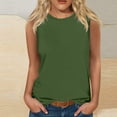 thumbnail image 2 of Yuyuzo Sleeveless Tops for Women Round Neck Tank Tops Solid Color Summer T Shirts Loose Basic Shirts, 2 of 4