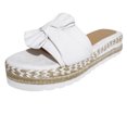 thumbnail image 1 of Kcodviy Breathable Toe Women's Summer Memory Foam Sandals Women Weave Flat Beach Shoes Rhinestone Sandals for Women Open Slip on Sandals Womens Platform Sandals Bow Women's Sandals, 1 of 5