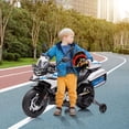 thumbnail image 4 of BeesClover Ride On Police Motorcycle, 12V 7Ah Licensed BMW Electric Motorcycles with 2 Speeds, LED Headlights, Spring Suspension, MP3, Music, and 2 Training Wheels, 4 of 9